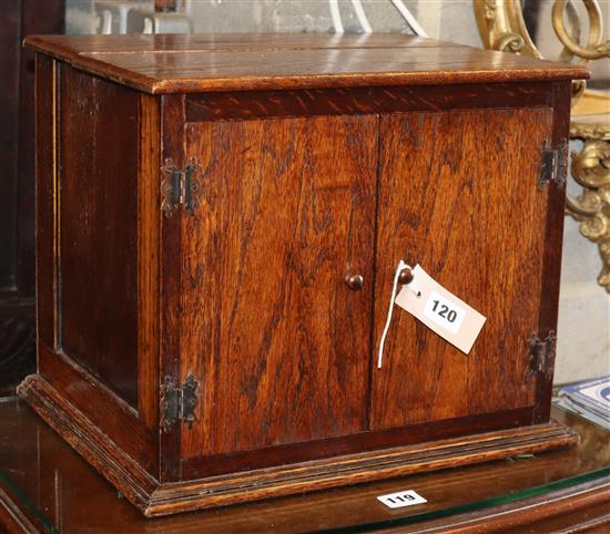 An Edwardian stained beech collectors cabinet, W.38cm, H.30cm